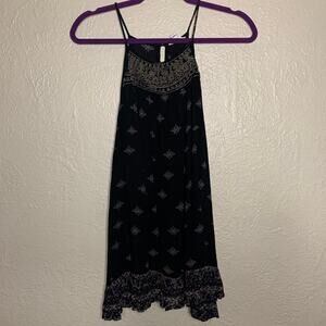 Sun and Shadow Boho Black Beaded Dress Size Small
